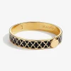 Agama Black & Gold Hinged Enamel Bangle | Halcyon Days