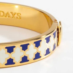 Agama Cobalt, Cream & Gold Bangle | Halcyon Days