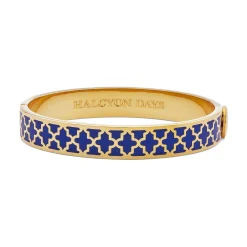 Agama Cobalt Hinged Enamel Bangle | Halcyon Days