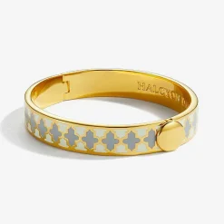 Agama Cream & Gold Hinged Bangle | Halcyon Days