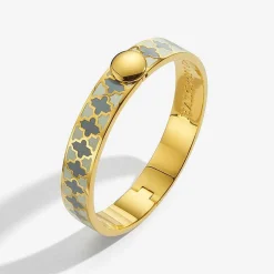 Agama Cream & Gold Hinged Bangle | Halcyon Days