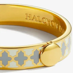 Agama Cream & Gold Hinged Bangle | Halcyon Days