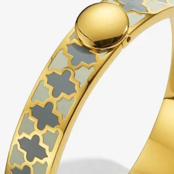 Agama Cream & Gold Hinged Bangle | Halcyon Days