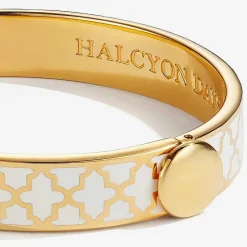 Agama Cream & Gold Hinged Bangle | Halcyon Days