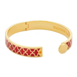 Agama Red & Gold Hinged Enamel Bangle | Halcyon Days