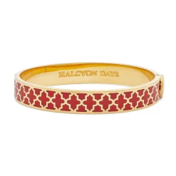 Agama Red & Gold Hinged Enamel Bangle | Halcyon Days