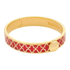 Agama Red & Gold Hinged Enamel Bangle | Halcyon Days