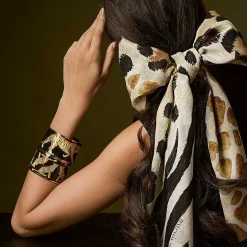 Animal Print Wool Silk Scarf | Halcyon Days
