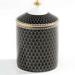 Antler Trellis Black Oud Lidded Candle