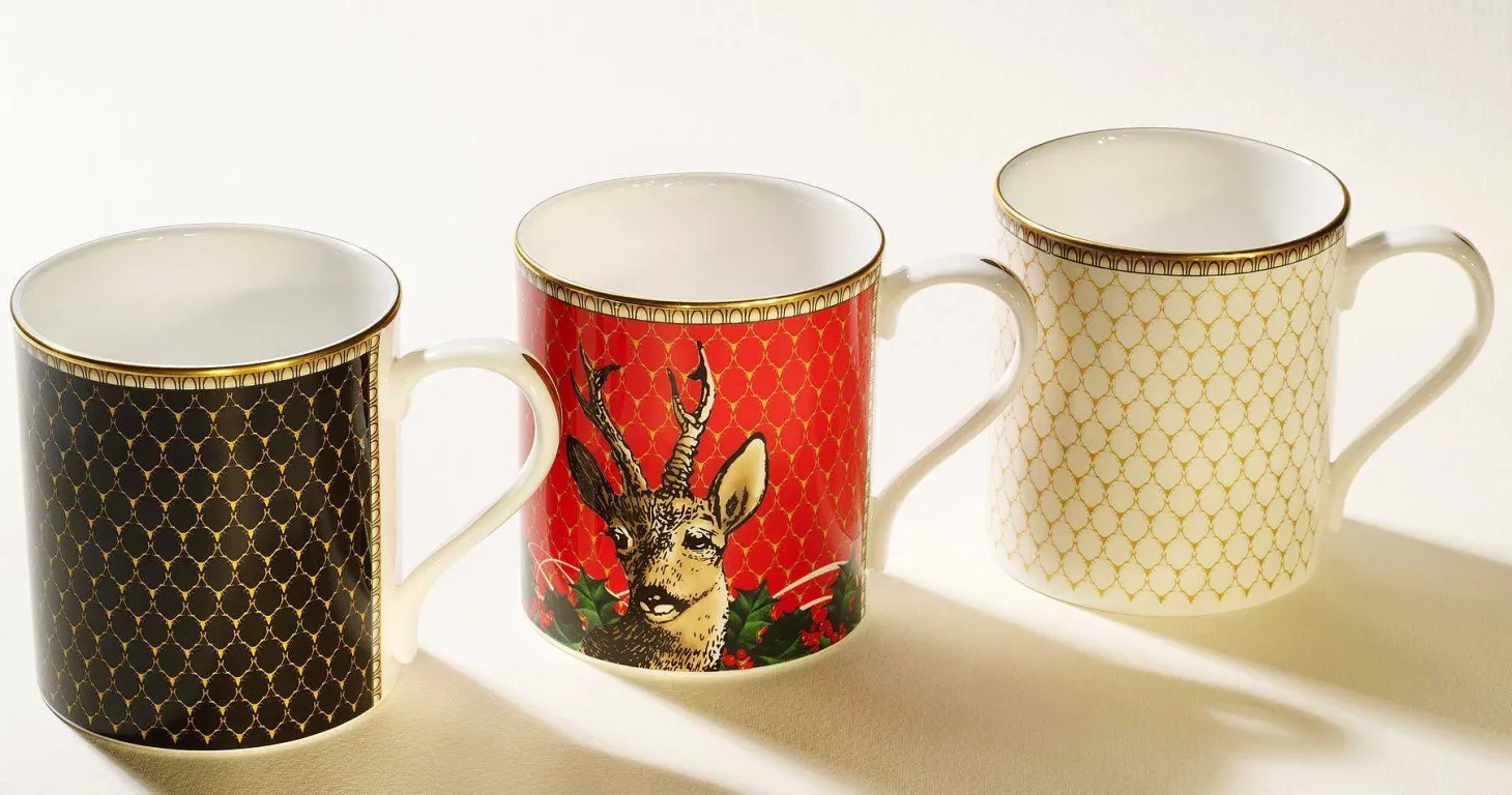Antler Trellis Fine Bone China Ivory Mug | Halcyon Days