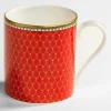 Antler Trellis Red English Fine Bone China Mug