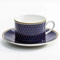 Antler Trellis Teacup & Saucer Midnight