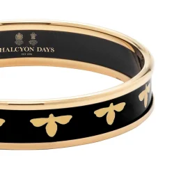 Bee Black & Gold Enamel Bangle
