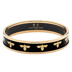 Bee Black & Gold Enamel Bangle