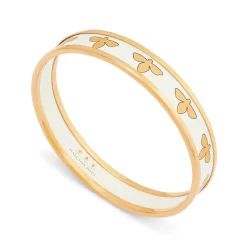 Bee Cream & Gold Enamel Bangle | Halcyon Days