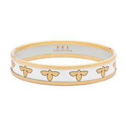 Bee Cream & Gold Enamel Bangle | Halcyon Days