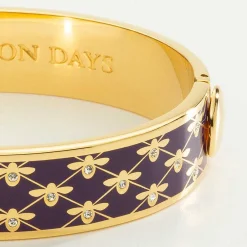 Bee Sparkle Trellis Amethyst & Gold Bangle | Halcyon Days