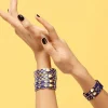Bee Sparkle Trellis Cobalt Gold Bangle | Halcyon Days