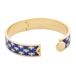 Bee Sparkle Trellis Cobalt Gold Bangle | Halcyon Days