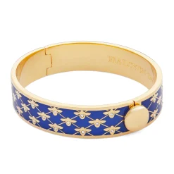 Bee Sparkle Trellis Cobalt Gold Bangle | Halcyon Days