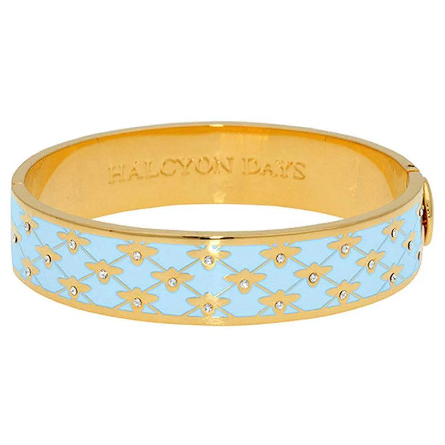 Bee Sparkle Trellis Forget-Me-Not & Gold Bangle | Halcyon Days