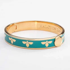 Bee Turquoise & Gold Bangle | Halcyon Days