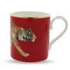 Big Cat Tiger Fine Bone China Mug, Red