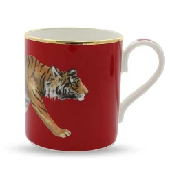 Big Cat Tiger Fine Bone China Mug, Red