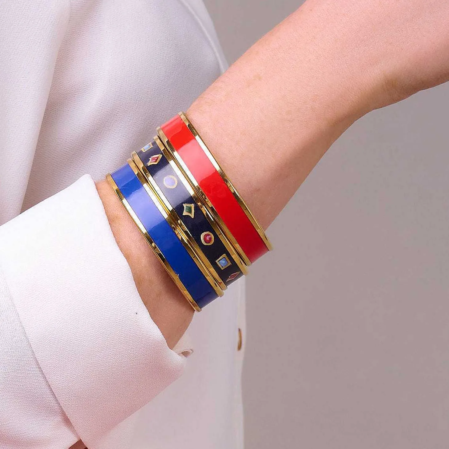 Butterfly Enamel Bangle In Navy & Gold | Halcyon Days