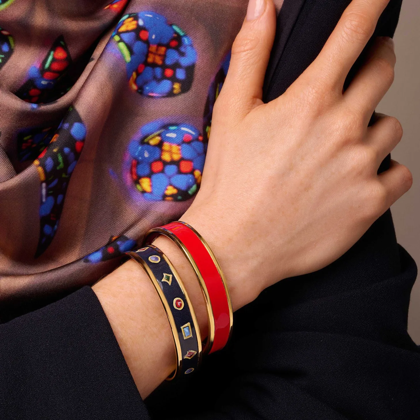 Butterfly Enamel Bangle In Navy & Gold | Halcyon Days