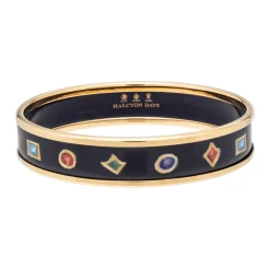 Butterfly Enamel Bangle In Navy & Gold | Halcyon Days