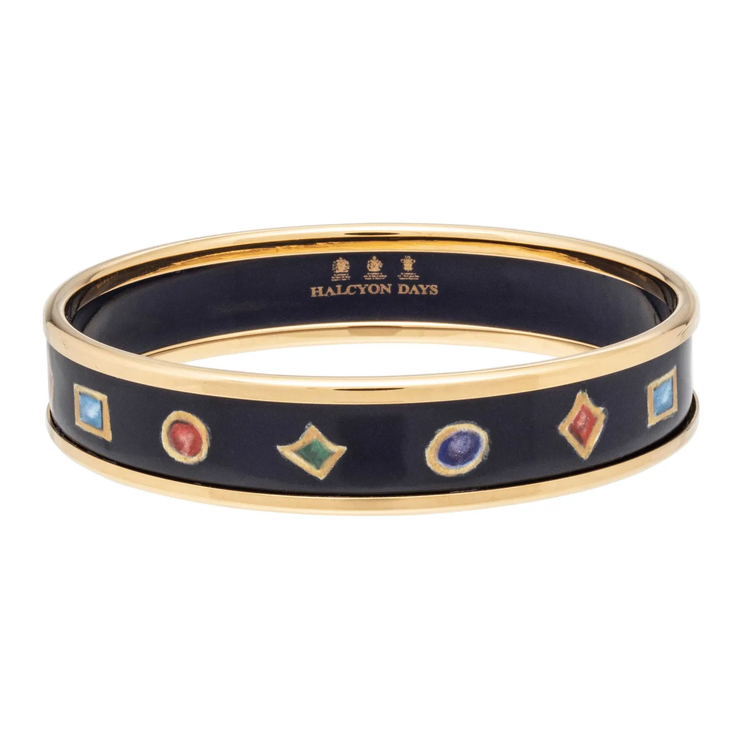 Butterfly Enamel Bangle In Navy & Gold | Halcyon Days