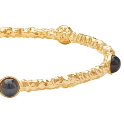 Cabochon Black & Gold Push-On Bangle | Halcyon Days