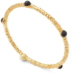 Cabochon Black & Gold Push-On Bangle | Halcyon Days