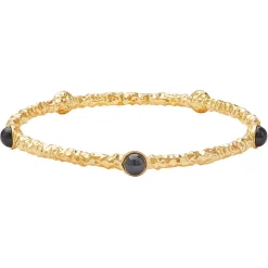 Cabochon Black & Gold Push-On Bangle | Halcyon Days