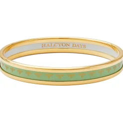 Christmas Robin Enamel Bangle In Navy & Gold | Halcyon Days
