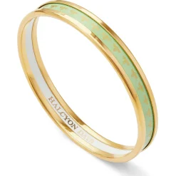 Christmas Robin Enamel Bangle In Navy & Gold | Halcyon Days