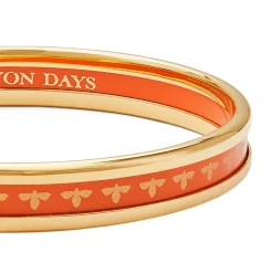 Christmas Robin Enamel Bangle In Navy & Gold | Halcyon Days