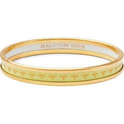 Christmas Robin Enamel Bangle In Navy & Gold | Halcyon Days