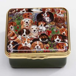 Dogs Leave Pawprints Heart Enamel Box | Halcyon Days
