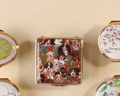 Dogs Leave Pawprints Heart Enamel Box | Halcyon Days