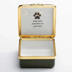 Dogs Leave Pawprints On Your Heart Enamel Box - Personalised