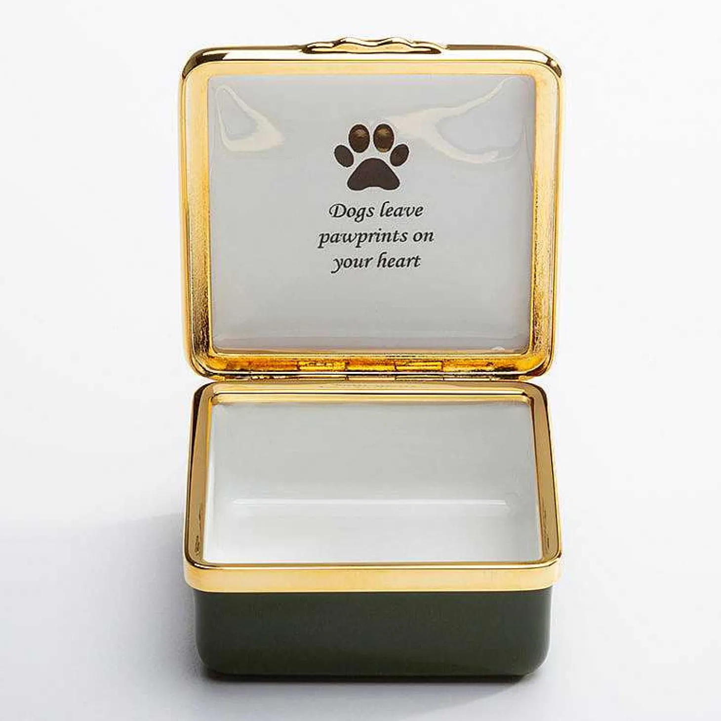 Dogs Leave Pawprints On Your Heart Enamel Box - Personalised