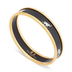 Elephant Enamel Bangle In Navy & Gold | Halcyon Days