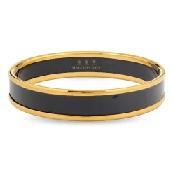 Enamel Bangle In Black & Gold | Halcyon Days