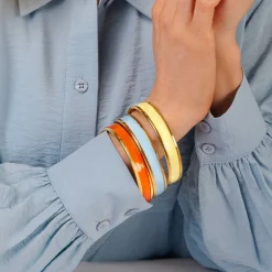 Enamel Bangle In Buttercup & Gold | Halcyon Days