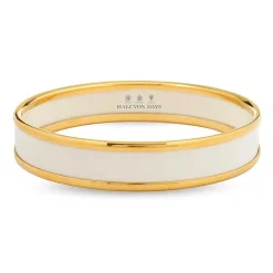 Enamel Bangle In Cream & Gold | Halcyon Days