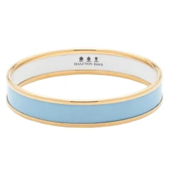 Enamel Bangle In Forget-Me-Not & Gold | Halcyon Days