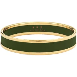Enamel Bangle In Green & Gold | Halcyon Days