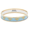 Enamel Bee Bangle In Forget-Me-Not & Gold | Halcyon Days
